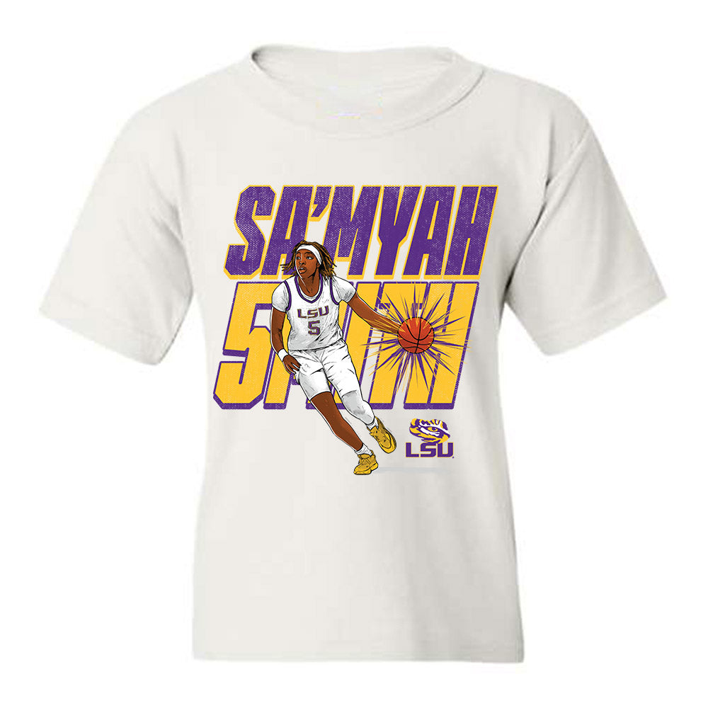 LSU - NCAA Women's Basketball : Sa'Myah Smith - Youth T-Shirt Individual Caricature