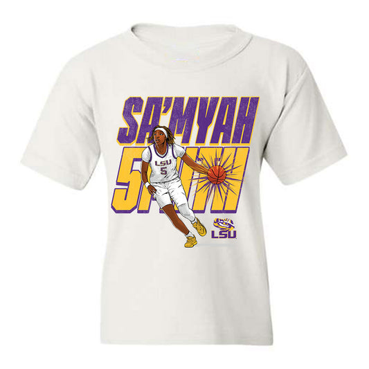 LSU - NCAA Women's Basketball : Sa'Myah Smith - Youth T-Shirt Individual Caricature