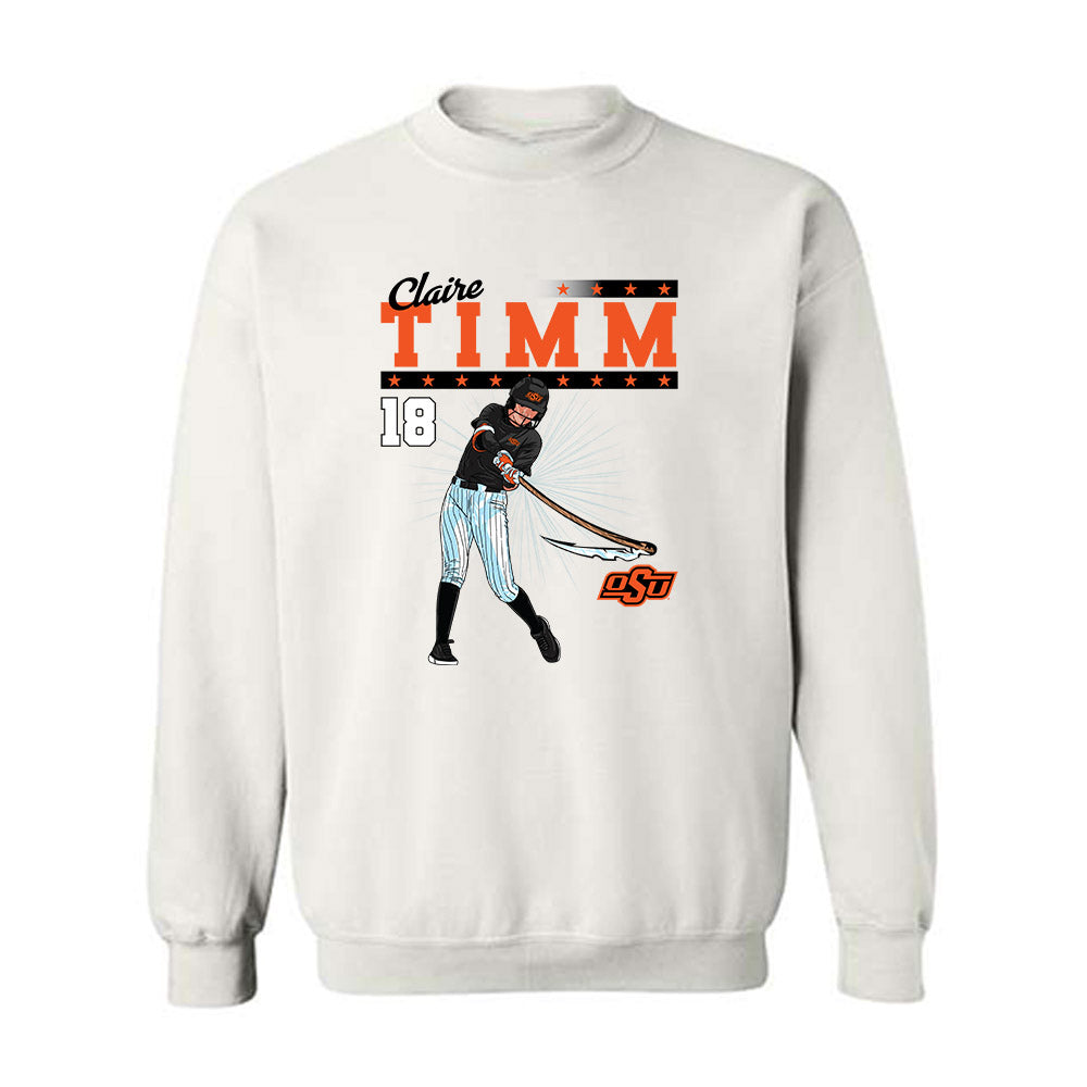 Oklahoma State - NCAA Softball : Claire Timm - Crewneck Sweatshirt Individual Caricature