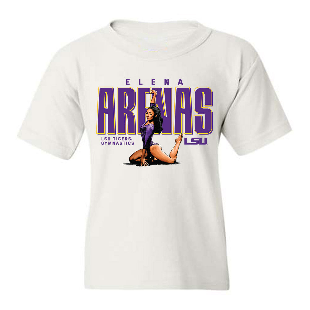 LSU - NCAA Women's Gymnastics : Elena Arenas - Youth T-Shirt Individual Caricature