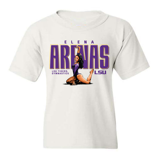 LSU - NCAA Women's Gymnastics : Elena Arenas - Youth T-Shirt Individual Caricature