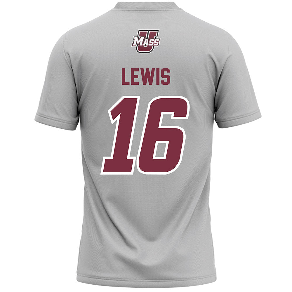 UMass - NCAA Men's Lacrosse : Caelin Lewis - Grey Lacrosse Jersey