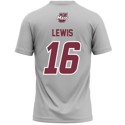 UMass - NCAA Men's Lacrosse : Caelin Lewis - Grey Lacrosse Jersey