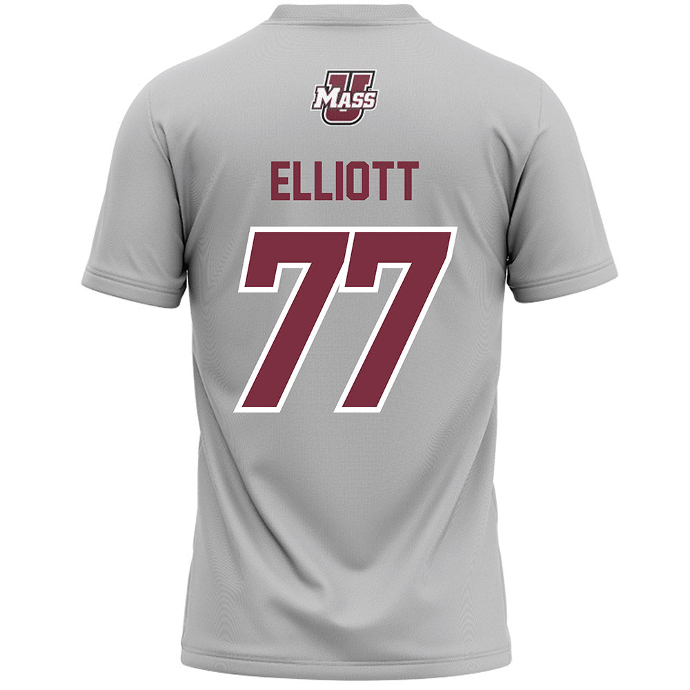 UMass - NCAA Men's Lacrosse : Jimmy Elliott - Grey Lacrosse Jersey -1