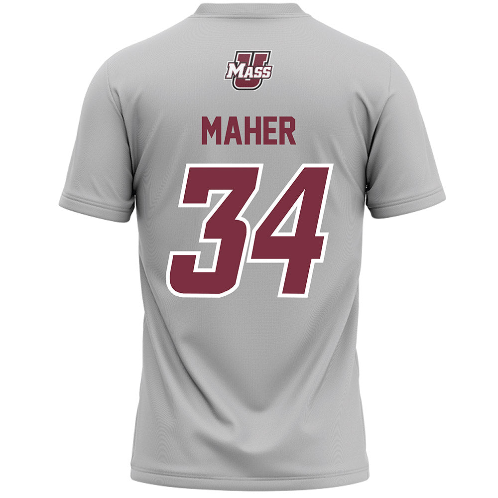 UMass - NCAA Men's Lacrosse : Liam Maher - Grey Lacrosse Jersey