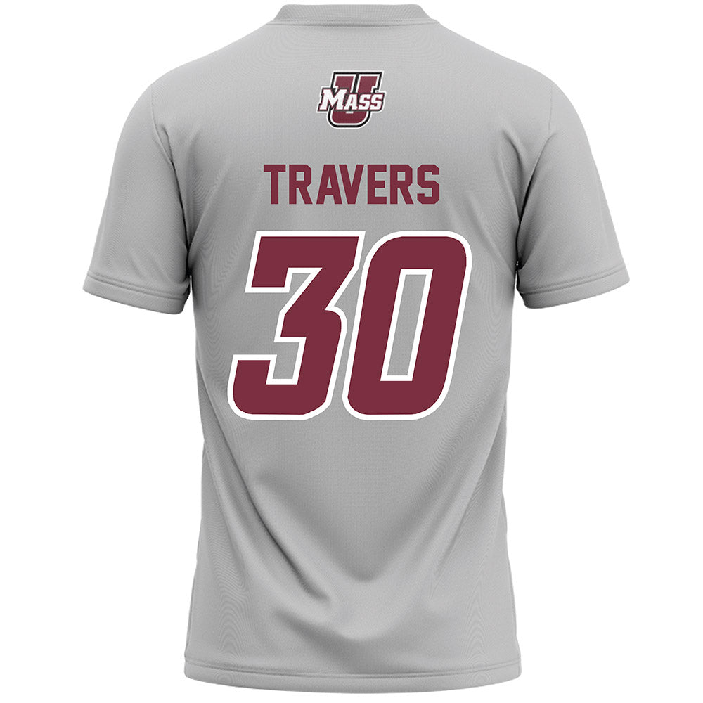 UMass - NCAA Men's Lacrosse : Robbie Travers - Grey Lacrosse Jersey