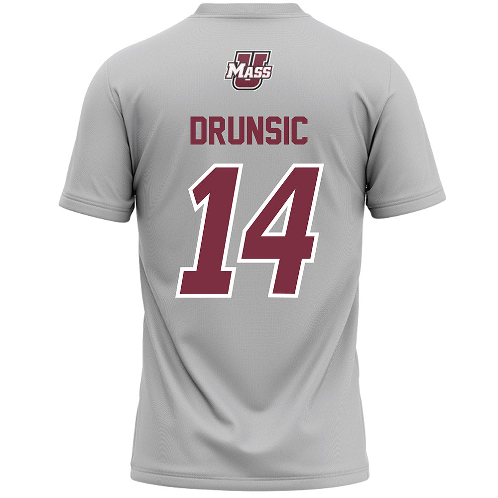 UMass - NCAA Men's Lacrosse : Aiden Drunsic - Grey Lacrosse Jersey -1