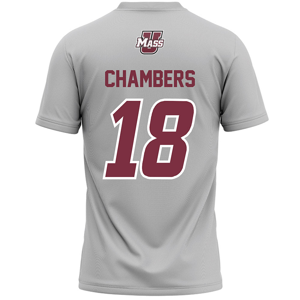 UMass - NCAA Men's Lacrosse : Cam Chambers - Grey Lacrosse Jersey -1