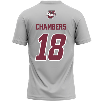 UMass - NCAA Men's Lacrosse : Cam Chambers - Grey Lacrosse Jersey -1