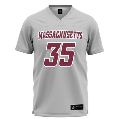 UMass - NCAA Men's Lacrosse : Owen Salanger - Grey Lacrosse Jersey