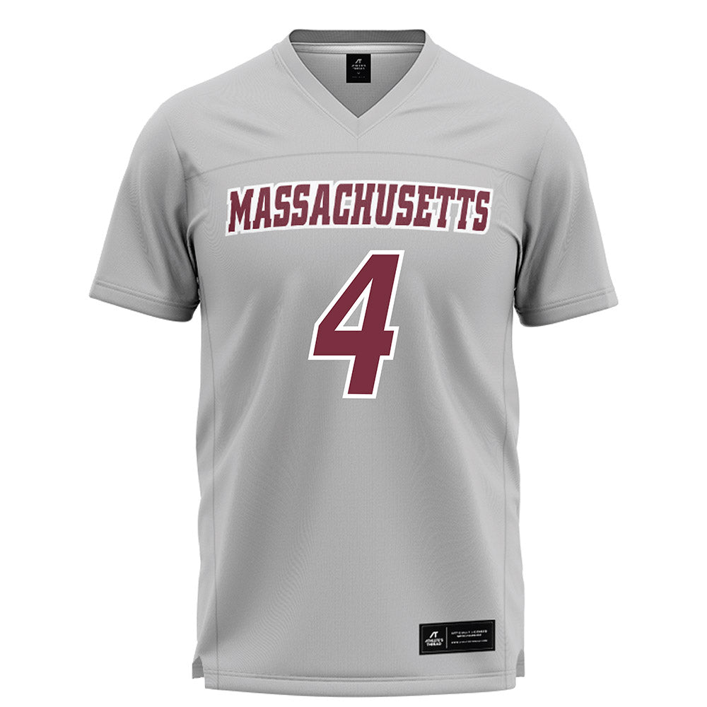 UMass - NCAA Men's Lacrosse : Blaise New - Grey Lacrosse Jersey