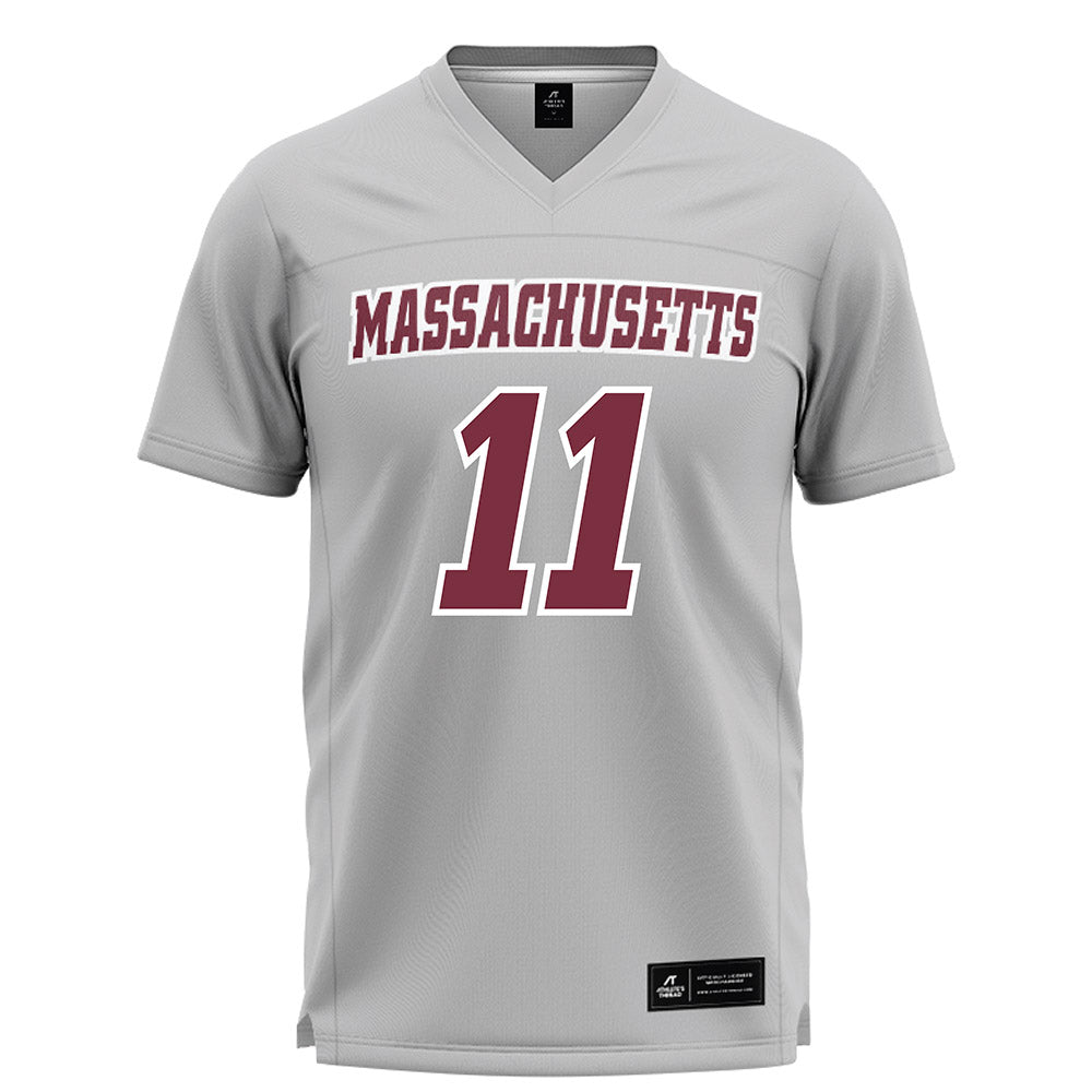 UMass - NCAA Men's Lacrosse : Jordan Dean - Grey Lacrosse Jersey