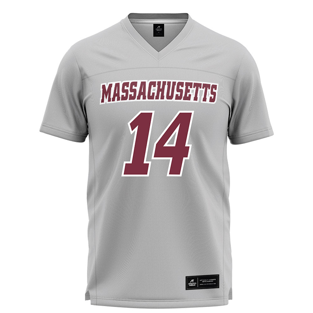 UMass - NCAA Men's Lacrosse : Aiden Drunsic - Grey Lacrosse Jersey -0