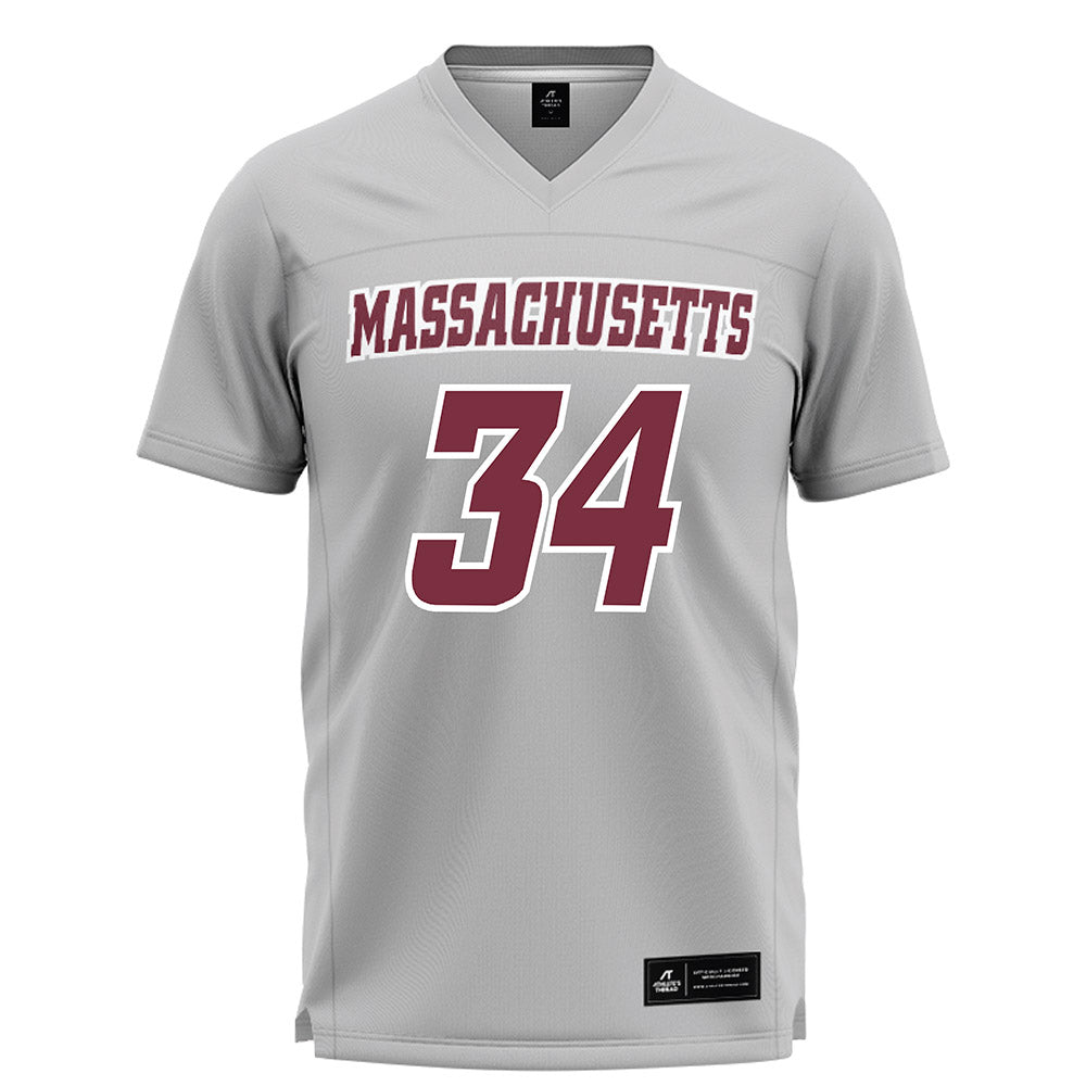 UMass - NCAA Men's Lacrosse : Liam Maher - Grey Lacrosse Jersey