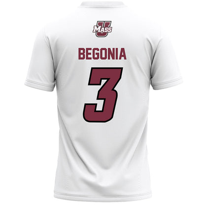 UMass - NCAA Men's Lacrosse : Gavin Begonia - White Lacrosse Jersey -1