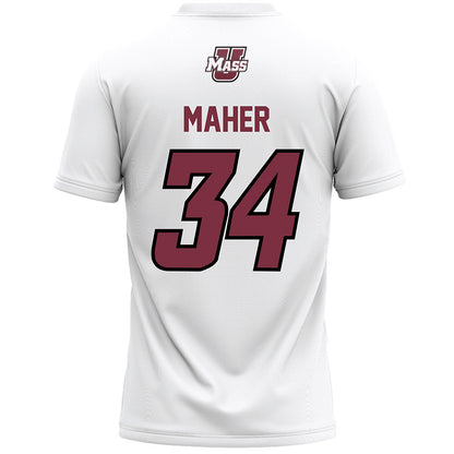 UMass - NCAA Men's Lacrosse : Liam Maher - White Lacrosse Jersey