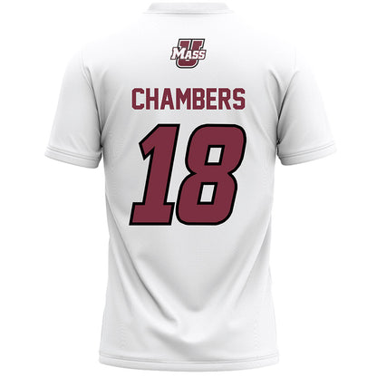 UMass - NCAA Men's Lacrosse : Cam Chambers - White Lacrosse Jersey -1