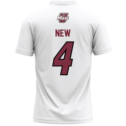 UMass - NCAA Men's Lacrosse : Blaise New - White Lacrosse Jersey