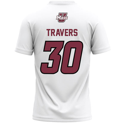 UMass - NCAA Men's Lacrosse : Robbie Travers - White Lacrosse Jersey