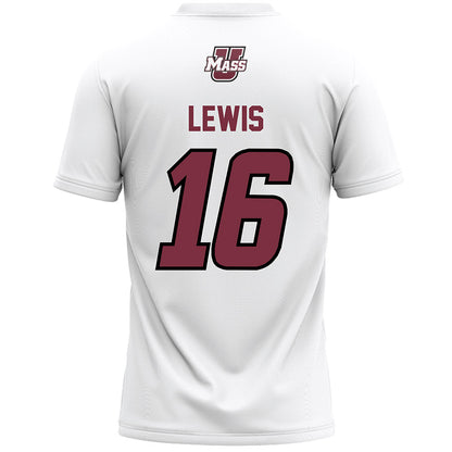 UMass - NCAA Men's Lacrosse : Caelin Lewis - White Lacrosse Jersey