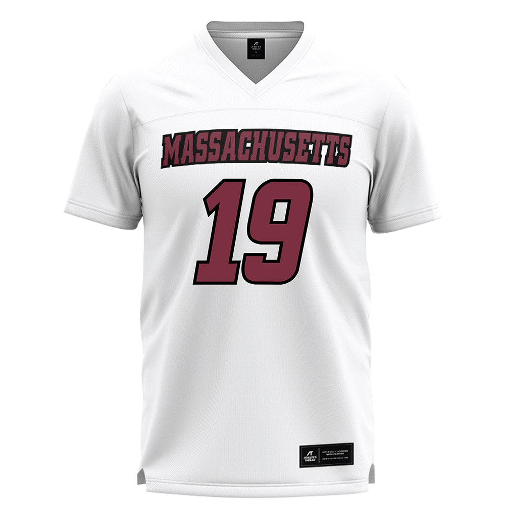UMass - NCAA Men's Lacrosse : Robbie Travers - White Lacrosse Jersey -0