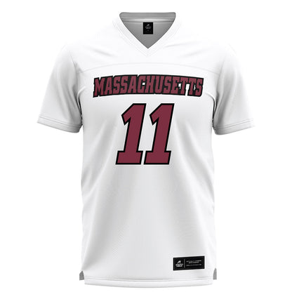 UMass - NCAA Men's Lacrosse : Jordan Dean - White Lacrosse Jersey