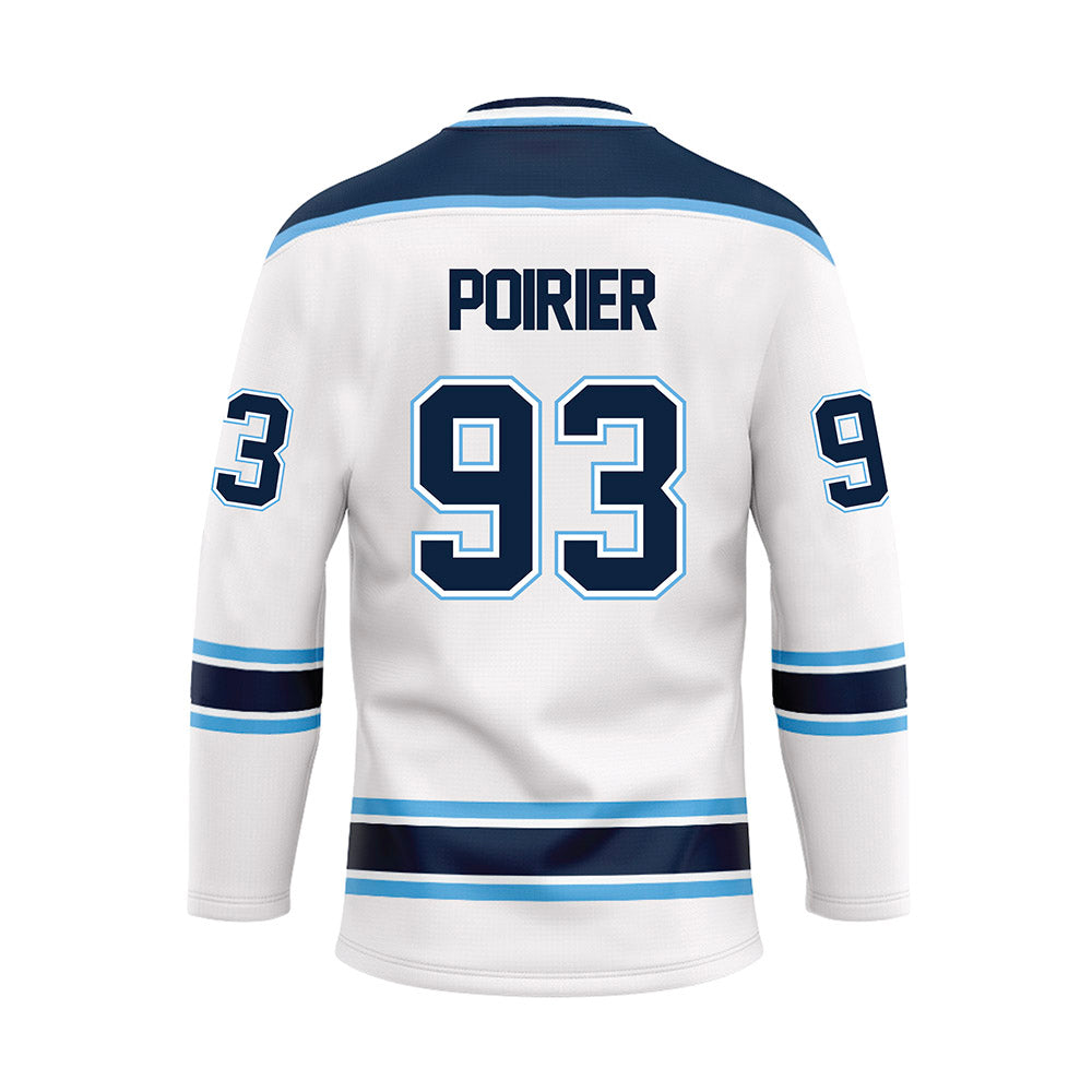 Maine - NCAA Men's Ice Hockey : Justin Poirier - White Hockey Jersey-1