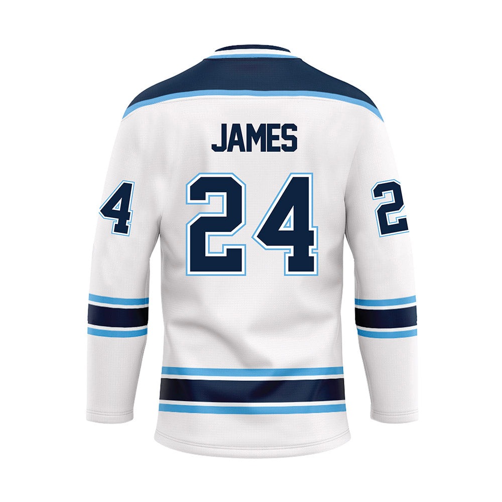 Maine - NCAA Men's Ice Hockey : Brock James - White Hockey Jersey-1
