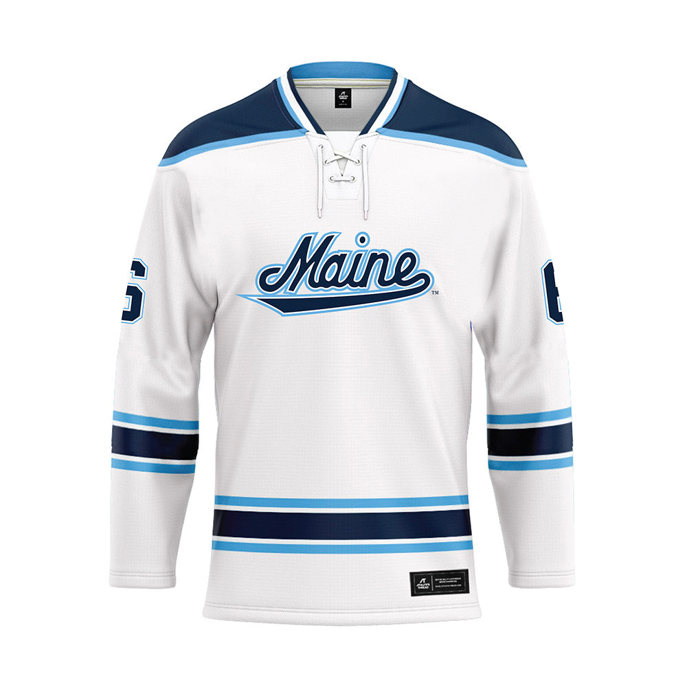 Maine - NCAA Men's Ice Hockey : Liam Lesakowski - White Hockey Jersey