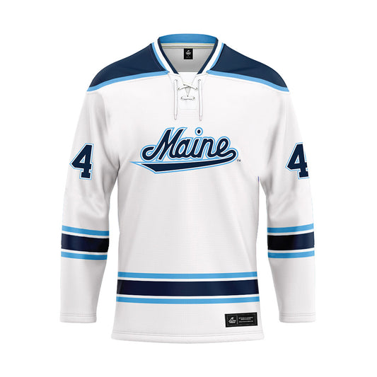 Maine - NCAA Men's Ice Hockey : Frank Djurasevic - White Hockey Jersey-0