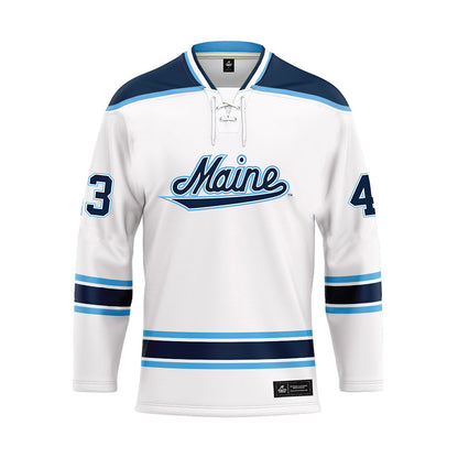 Maine - NCAA Men's Ice Hockey : Miguel Marques - White Hockey Jersey-0