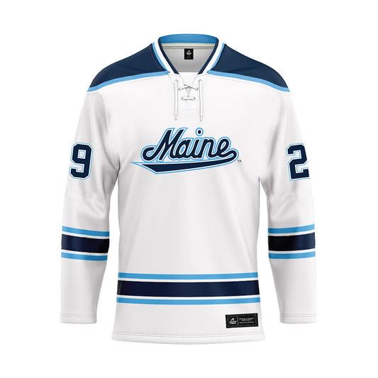 Maine - NCAA Men's Ice Hockey : Thomas Pichette - White Hockey Jersey