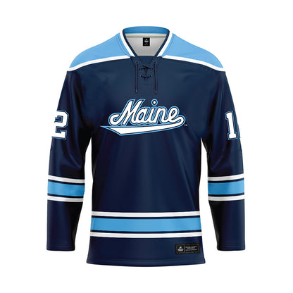 Maine - NCAA Men's Ice Hockey : Owen Fowler - Dark Blue Hockey Jersey