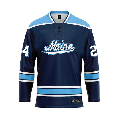 Maine - NCAA Men's Ice Hockey : Brock James - Dark Blue Hockey Jersey-0
