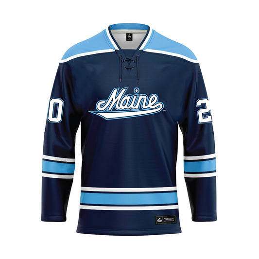 Maine - NCAA Men's Ice Hockey : Joshua Nadeau - Dark Blue Hockey Jersey