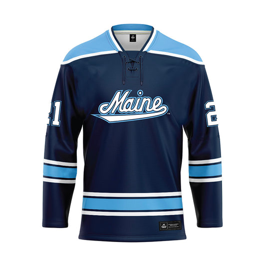 Maine - NCAA Men's Ice Hockey : NICHOLAS PELUSO - Dark Blue Hockey Jersey-0