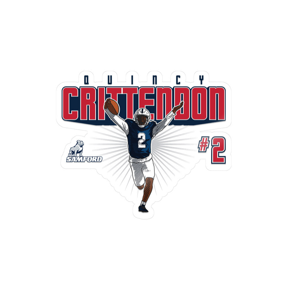 Samford - NCAA Football : Quincy Crittendon - Caricature Sticker-0