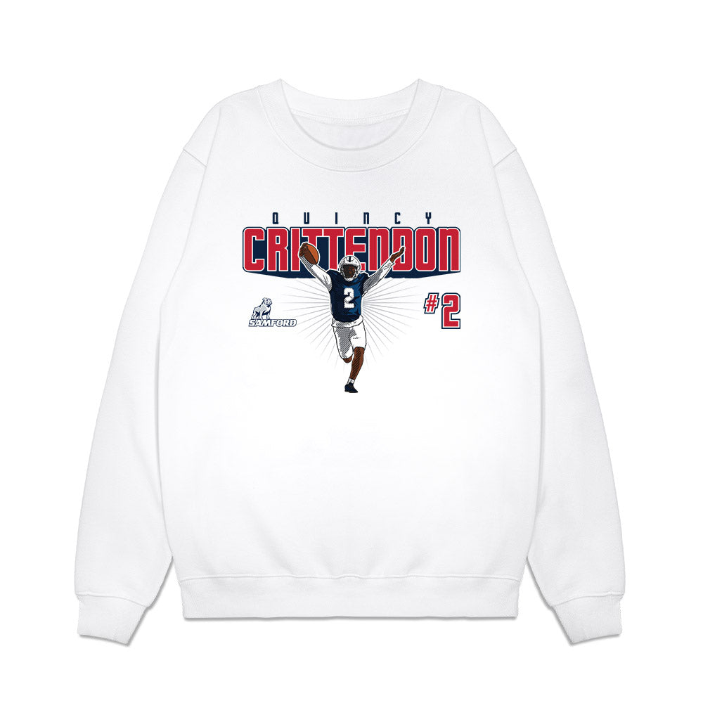 Samford - NCAA Football : Quincy Crittendon - Caricature Premium Crewneck Sweatshirt-0