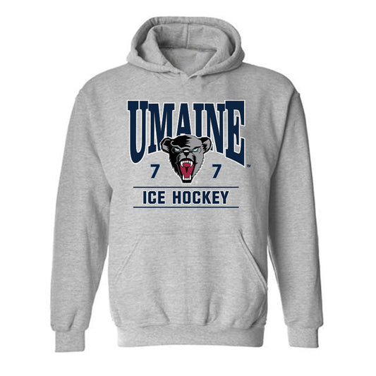 Maine - NCAA Men's Ice Hockey : Jeremy Langlois - Classic Fashion Shersey Hooded Sweatshirt-0