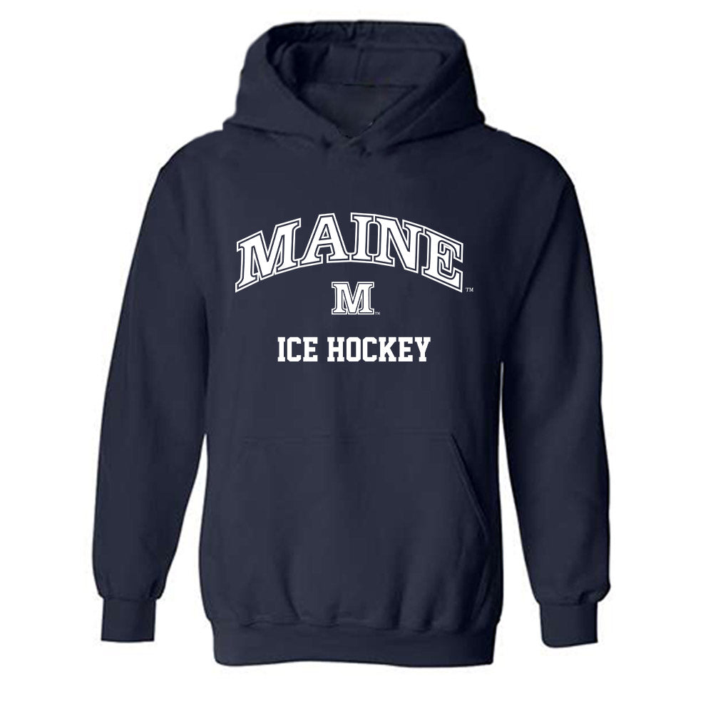 Maine - NCAA Men's Ice Hockey : Justin Poirier - Classic Shersey Hooded Sweatshirt-0