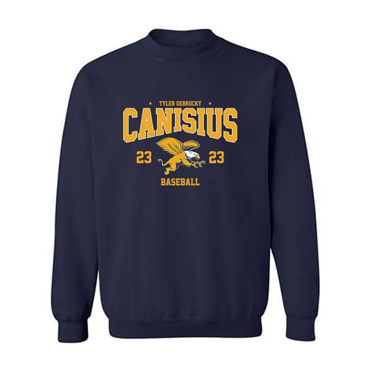 Canisius - NCAA Baseball : Tyler DeBrocky - Classic Fashion Shersey Crewneck Sweatshirt-0