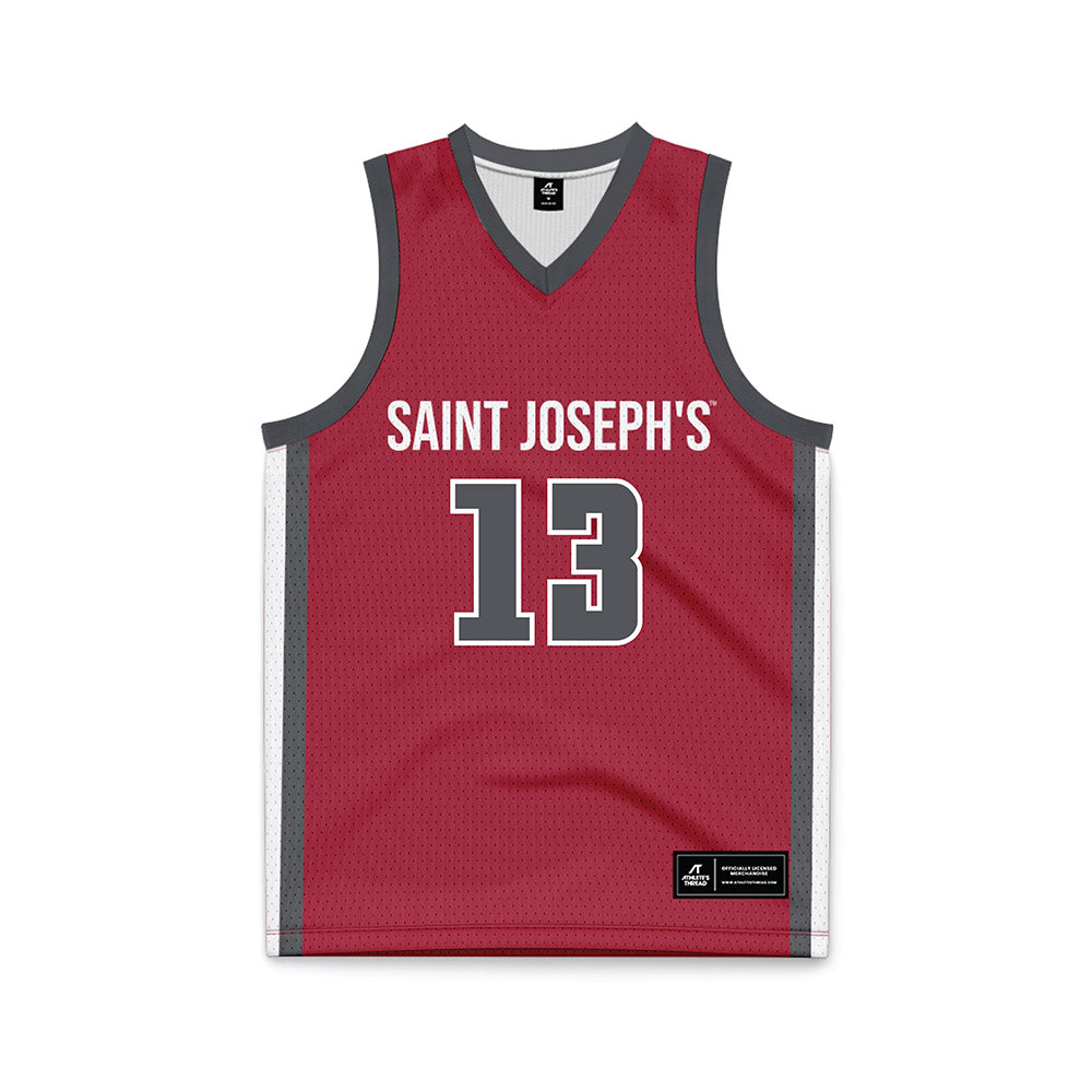 St. Joe's - NCAA Men's Basketball : Rasheer Fleming - Crimson Basketball Jersey