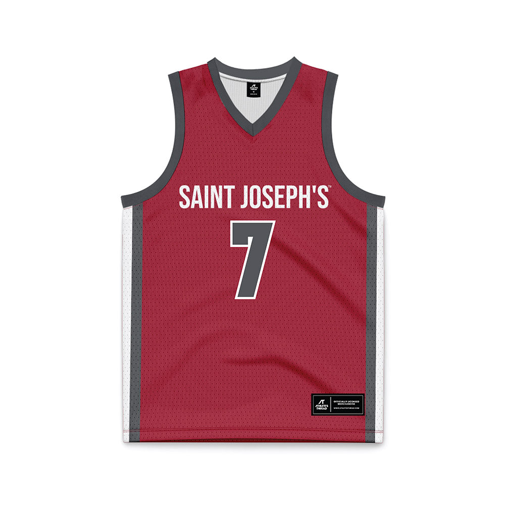 St. Joe's - NCAA Men's Basketball : Dasear Haskins - Crimson Basketball Jersey