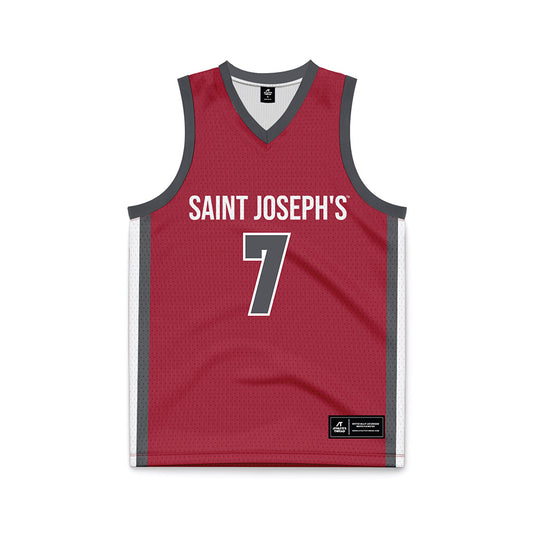 St. Joe's - NCAA Men's Basketball : Dasear Haskins - Crimson Basketball Jersey