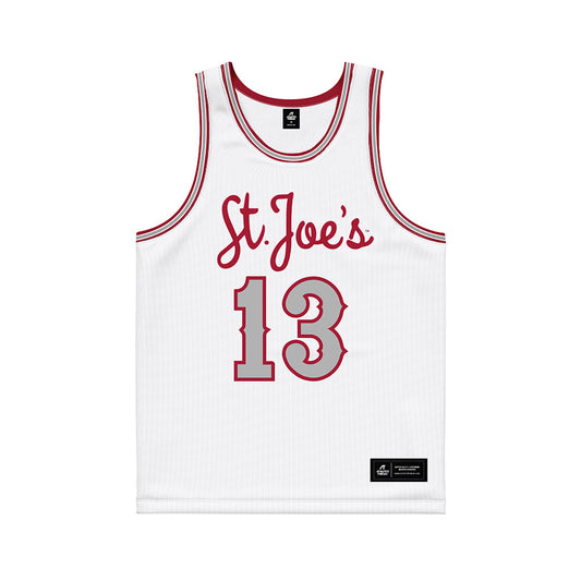 St. Joe's - NCAA Men's Basketball : Rasheer Fleming - White Basketball Jersey