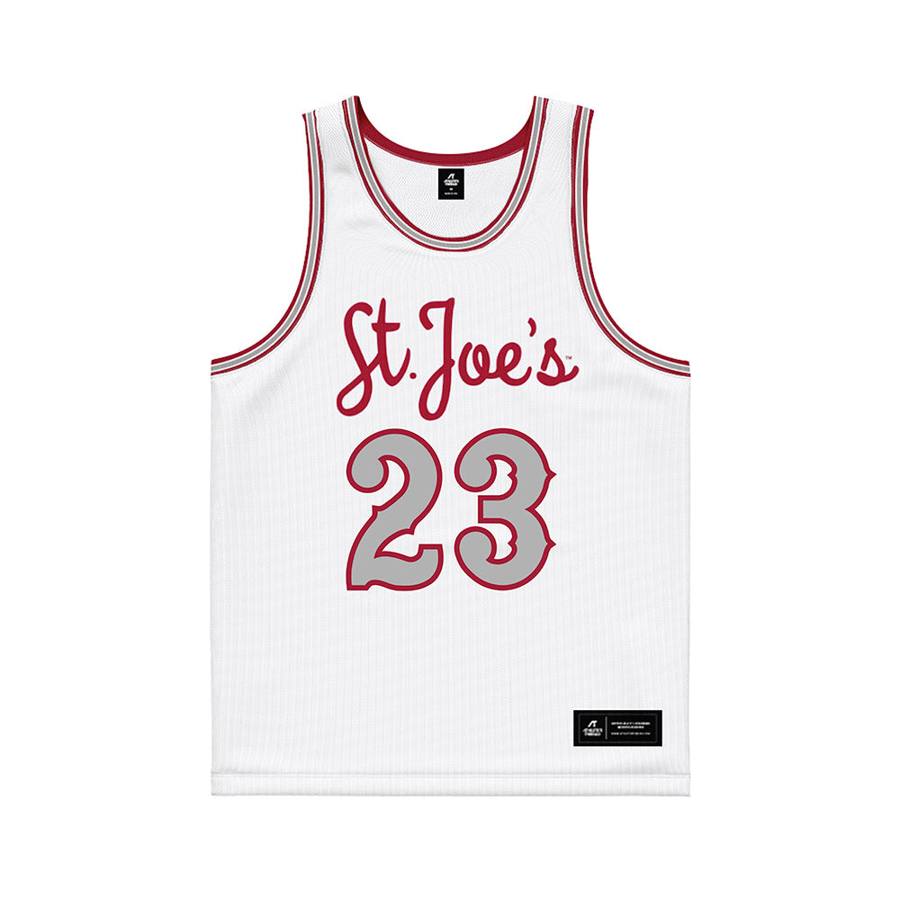 St. Joe's - NCAA Men's Basketball : Mekai Johnson - White Basketball Jersey