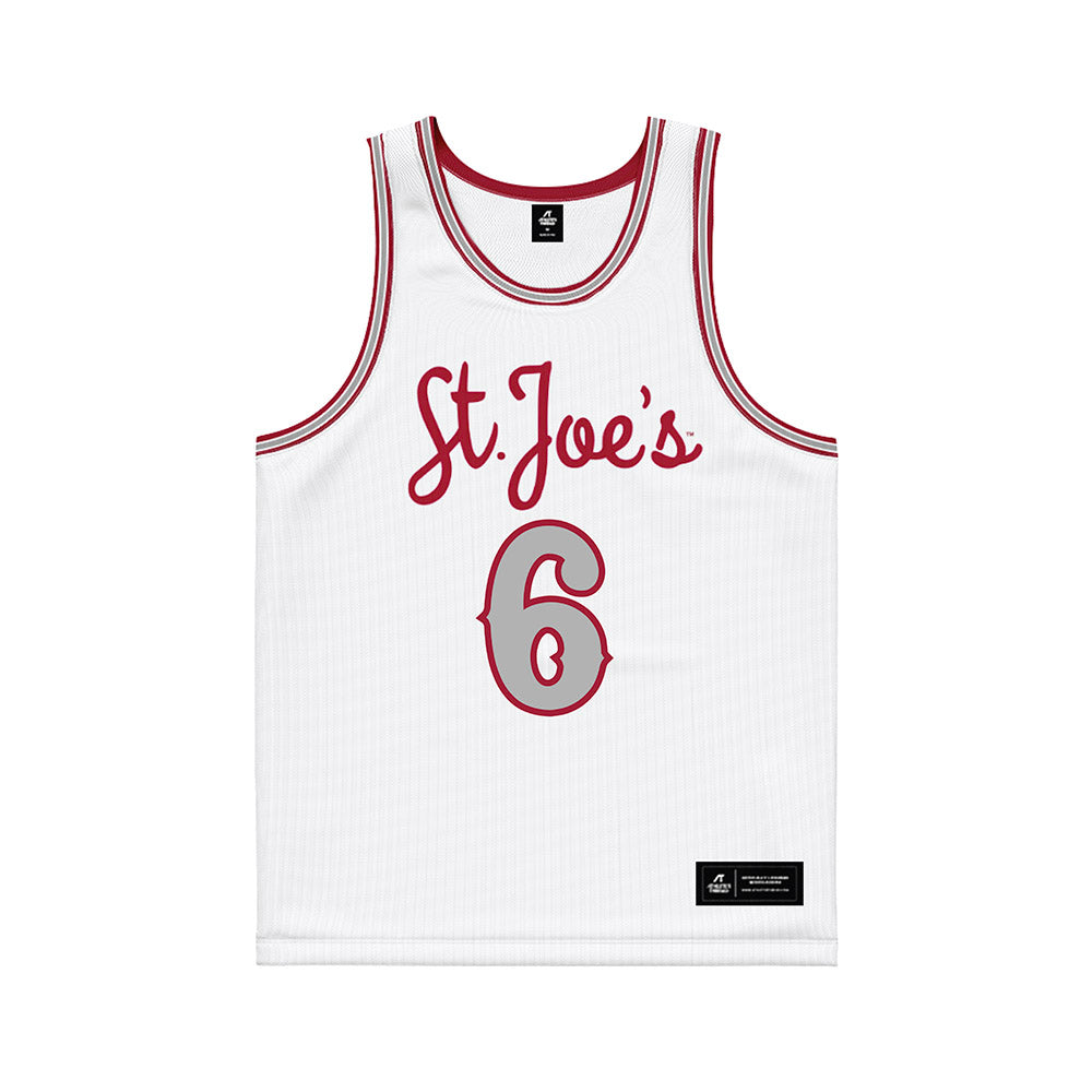St. Joe's - NCAA Men's Basketball : Owen Verna - White Basketball Jersey-0