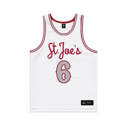 St. Joe's - NCAA Men's Basketball : Owen Verna - White Basketball Jersey-0