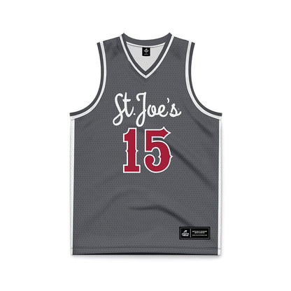 St. Joe's - NCAA Men's Basketball : Steven Solano - Grey Basketball Jersey