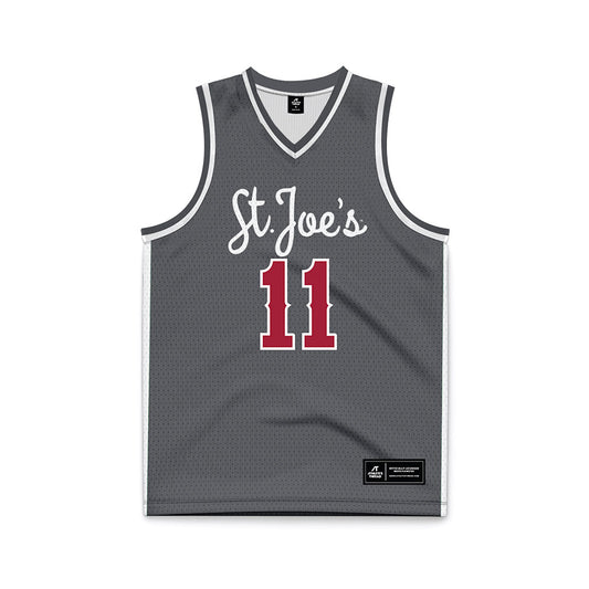 St. Joe's - NCAA Men's Basketball : Xzayvier Brown - Grey Basketball Jersey